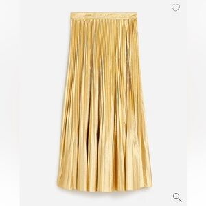 J. Crew Pleated Wrap Skirt in Gold Lame